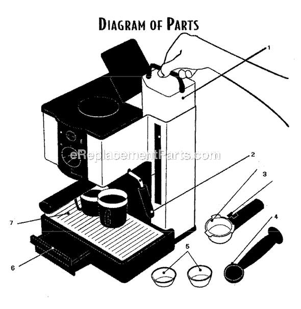 Page A Diagram and Parts List for ECMP10  Mr Coffee Espresso Machine